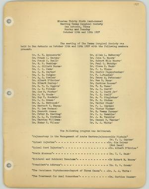 Primary view of object titled '[Texas Surgical Society Minutes: October 11, 1937]'.