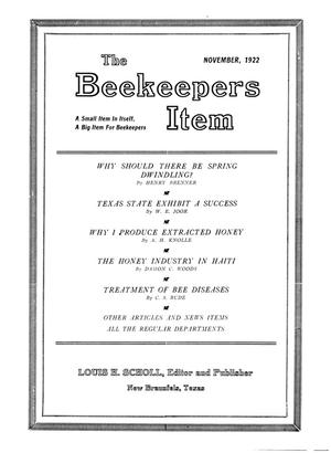 Primary view of object titled 'The Beekeeper's Item, Volume 6, Number 11, November 1922'.