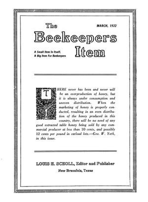 The Beekeeper's Item, Volume 6, Number 3, March 1922