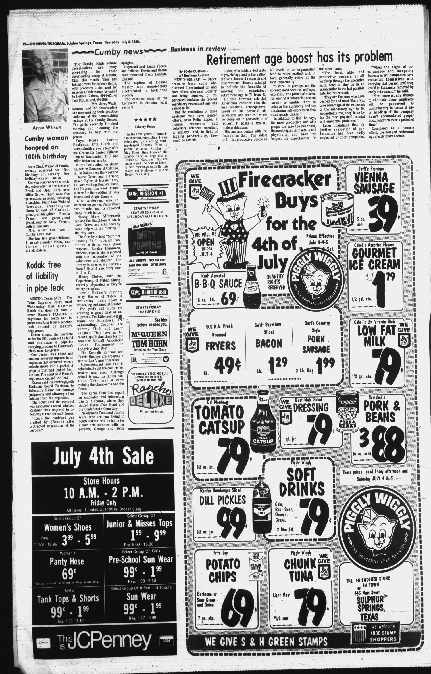 Sulphur Springs News-Telegram (Sulphur Springs, Tex.), Vol. 102, No. 158, Ed. 1 Thursday, July 3, 1980
                                                
                                                    [Sequence #]: 12 of 32
                                                