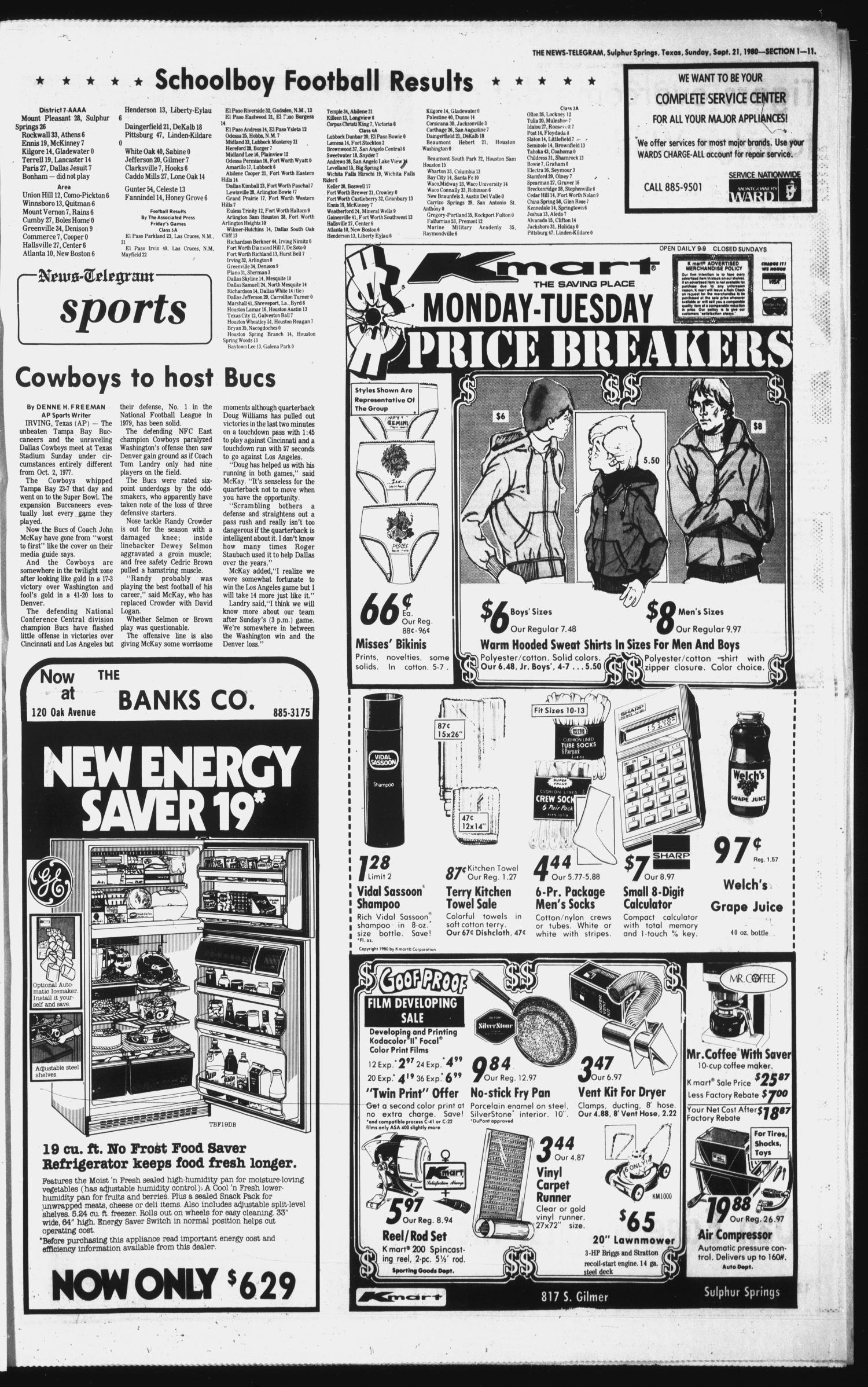 Sulphur Springs News-Telegram (Sulphur Springs, Tex.), Vol. 102, No. 224, Ed. 1 Sunday, September 21, 1980
                                                
                                                    [Sequence #]: 11 of 48
                                                