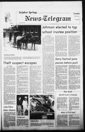 Primary view of object titled 'Sulphur Springs News-Telegram (Sulphur Springs, Tex.), Vol. 102, No. 90, Ed. 1 Tuesday, April 15, 1980'.