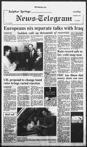 Primary view of object titled 'Sulphur Springs News-Telegram (Sulphur Springs, Tex.), Vol. 112, No. 298, Ed. 1 Tuesday, December 18, 1990'.