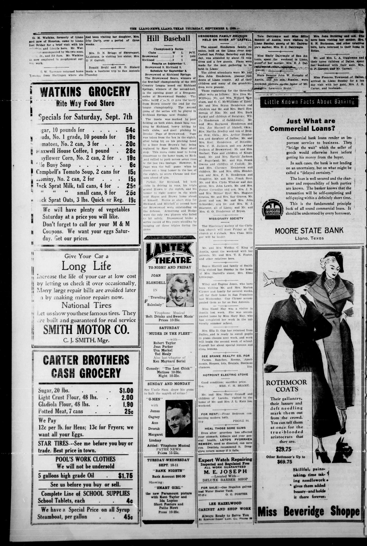 The Llano News. (Llano, Tex.), Vol. 47, No. 38, Ed. 1 Thursday, September 5, 1935
                                                
                                                    [Sequence #]: 8 of 8
                                                