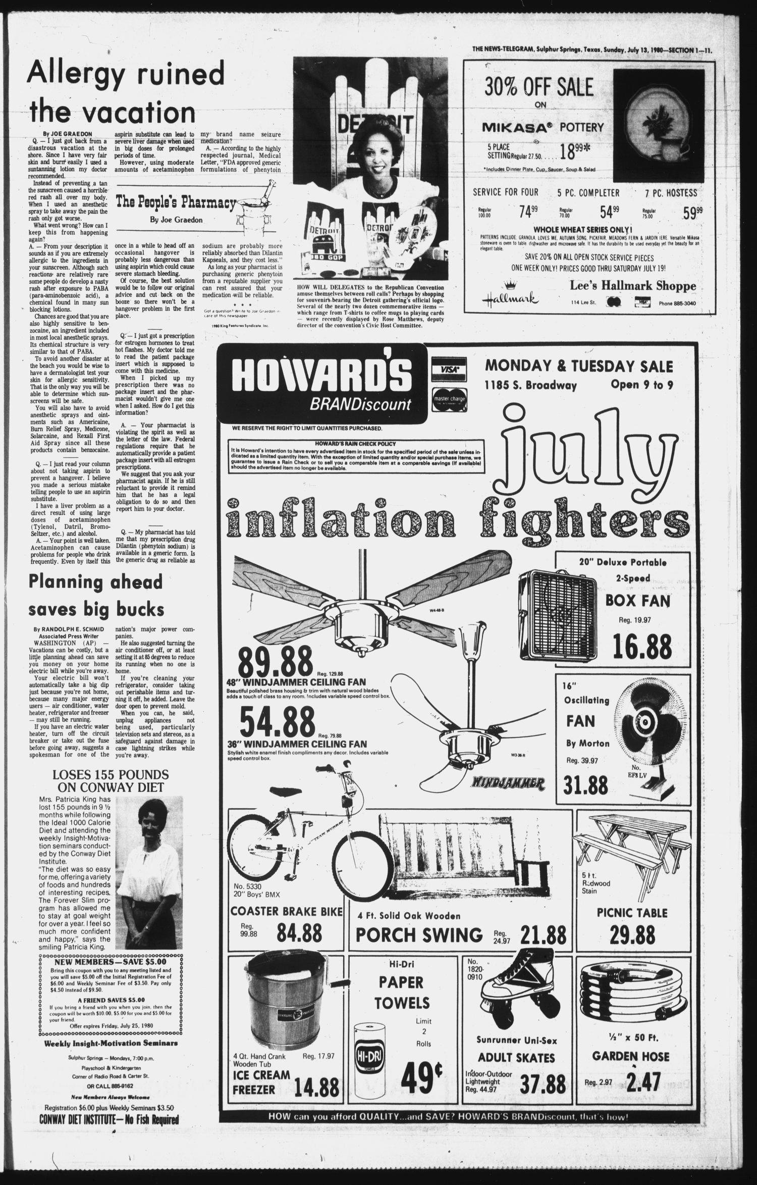 Sulphur Springs News-Telegram (Sulphur Springs, Tex.), Vol. 102, No. 165, Ed. 1 Sunday, July 13, 1980
                                                
                                                    [Sequence #]: 11 of 30
                                                