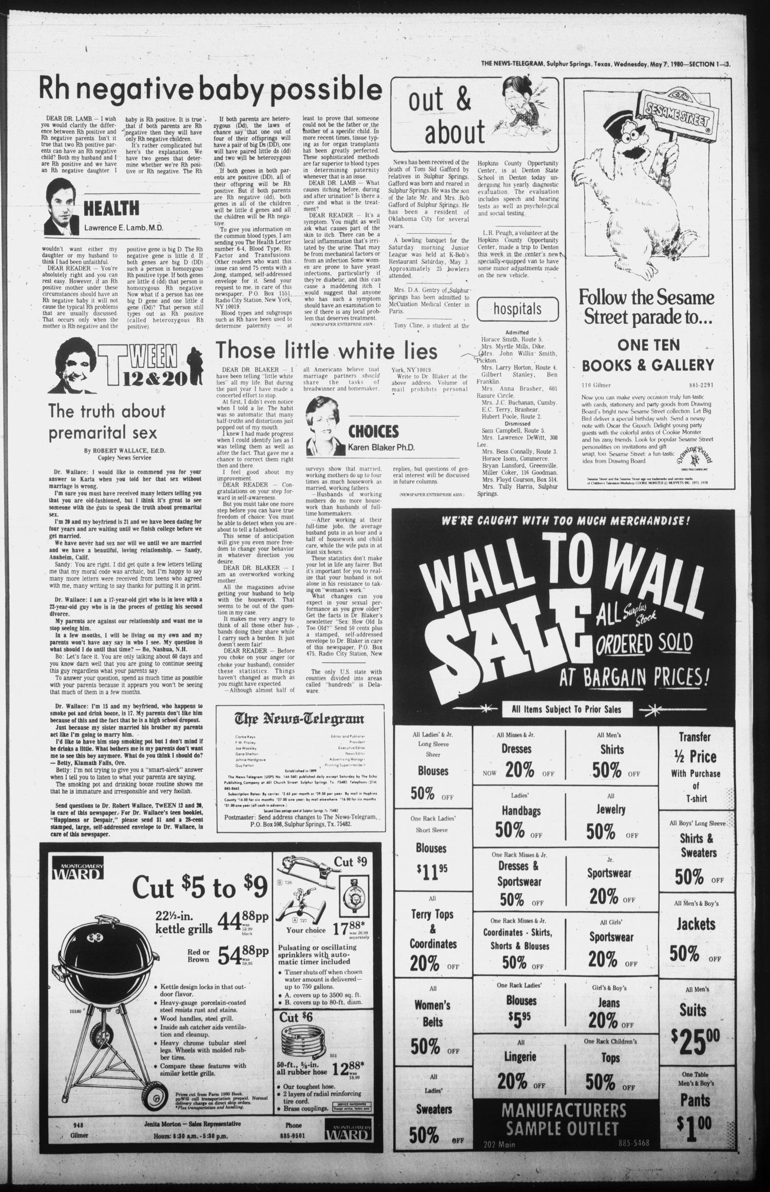 Sulphur Springs News-Telegram (Sulphur Springs, Tex.), Vol. 102, No. 109, Ed. 1 Wednesday, May 7, 1980
                                                
                                                    [Sequence #]: 3 of 28
                                                