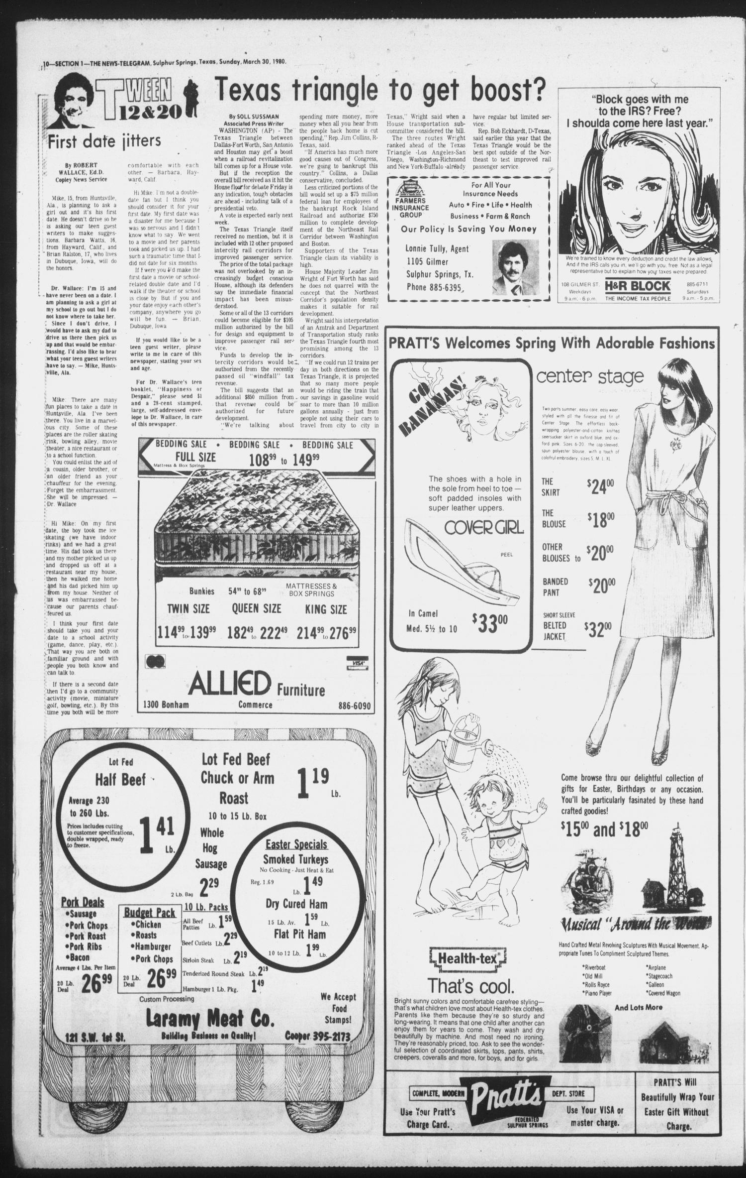 Sulphur Springs News-Telegram (Sulphur Springs, Tex.), Vol. 102, No. 76, Ed. 1 Sunday, March 30, 1980
                                                
                                                    [Sequence #]: 10 of 30
                                                