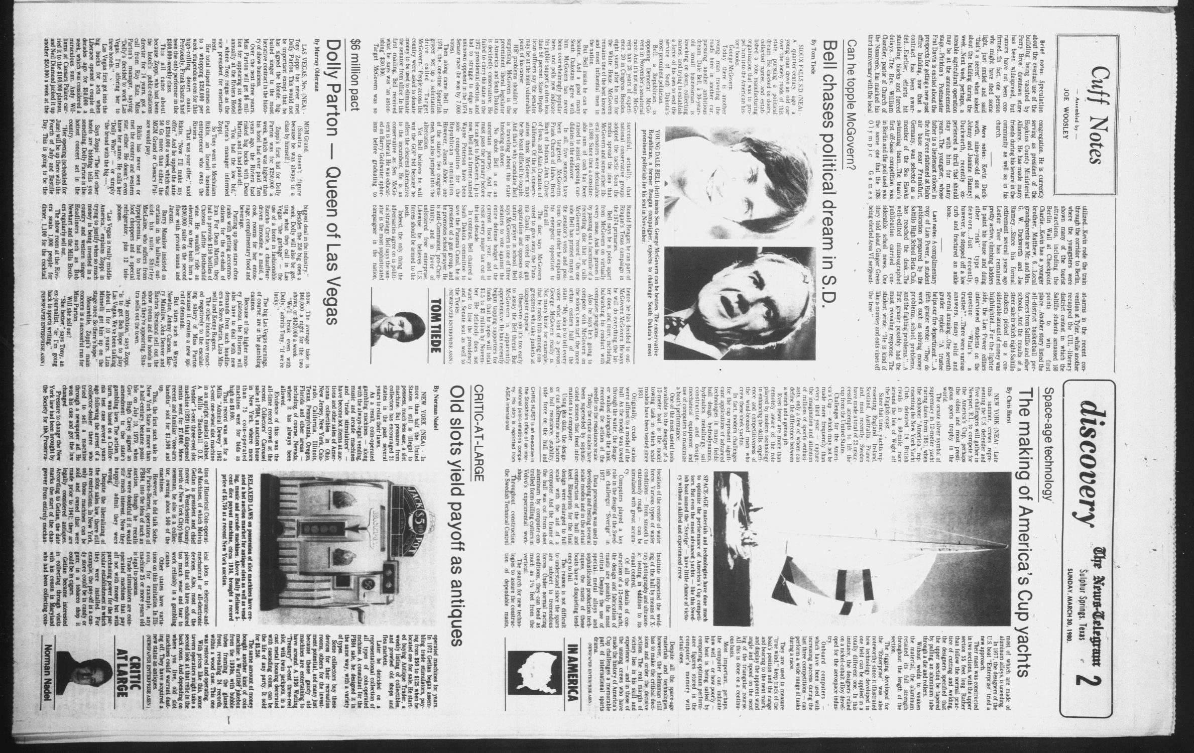 Sulphur Springs News-Telegram (Sulphur Springs, Tex.), Vol. 102, No. 76, Ed. 1 Sunday, March 30, 1980
                                                
                                                    [Sequence #]: 13 of 30
                                                