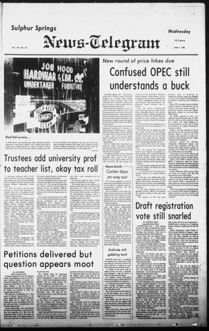 Primary view of object titled 'Sulphur Springs News-Telegram (Sulphur Springs, Tex.), Vol. 102, No. 139, Ed. 1 Wednesday, June 11, 1980'.