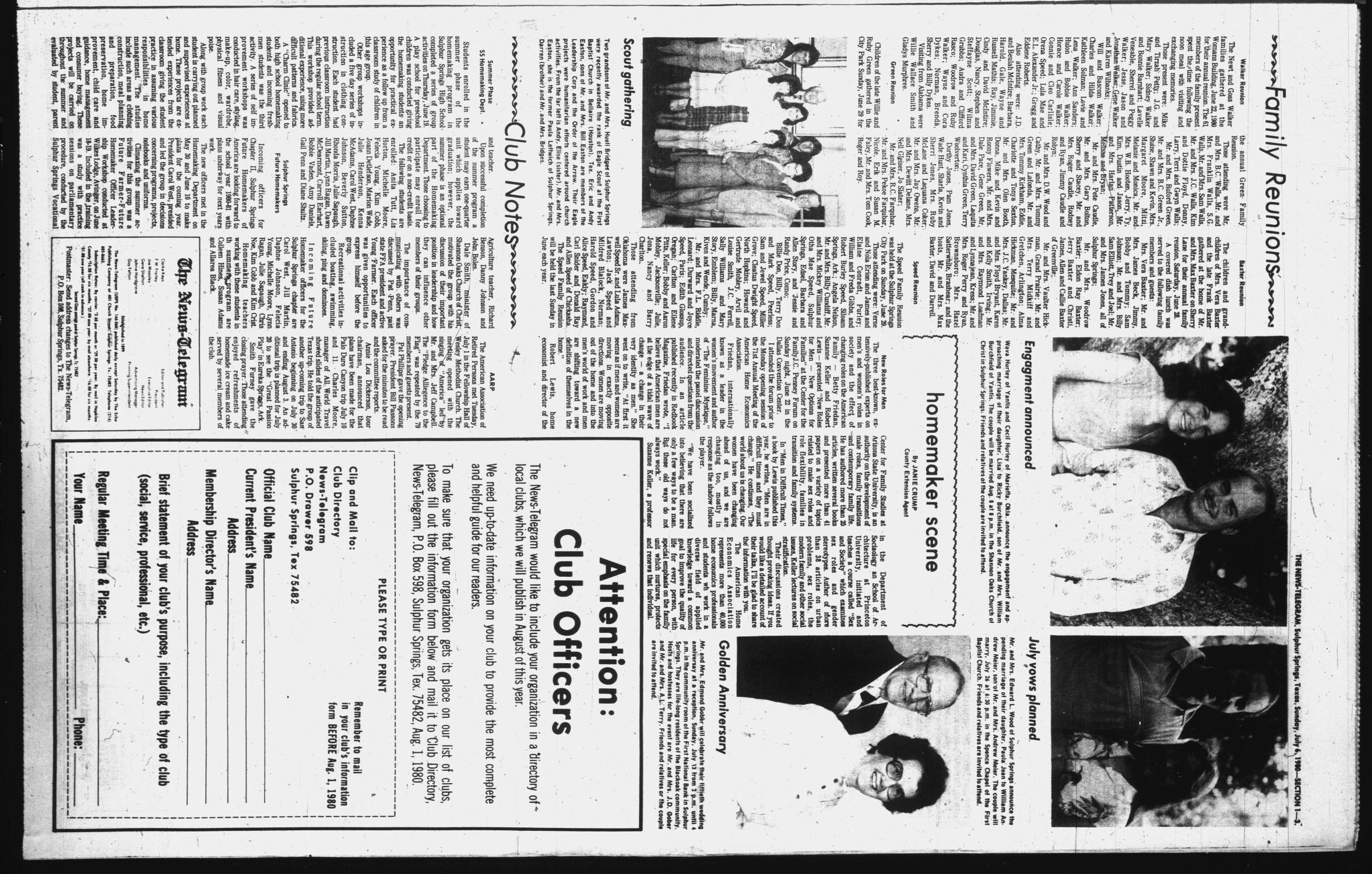 Sulphur Springs News-Telegram (Sulphur Springs, Tex.), Vol. 102, No. 159, Ed. 1 Sunday, July 6, 1980
                                                
                                                    [Sequence #]: 3 of 32
                                                