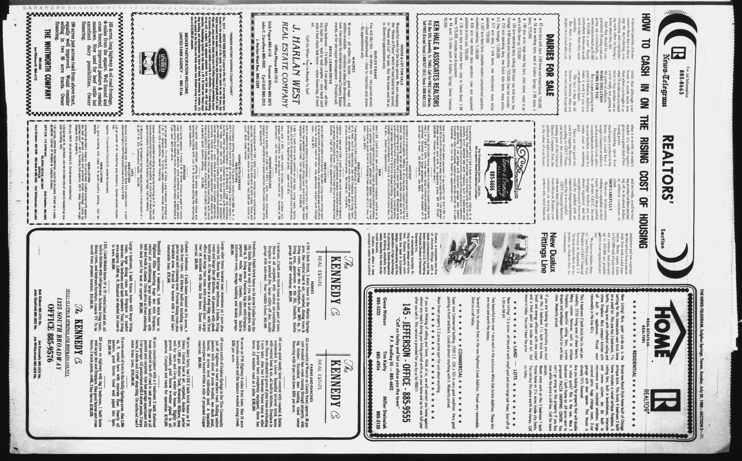 Sulphur Springs News-Telegram (Sulphur Springs, Tex.), Vol. 102, No. 171, Ed. 1 Sunday, July 20, 1980
                                                
                                                    [Sequence #]: 23 of 36
                                                