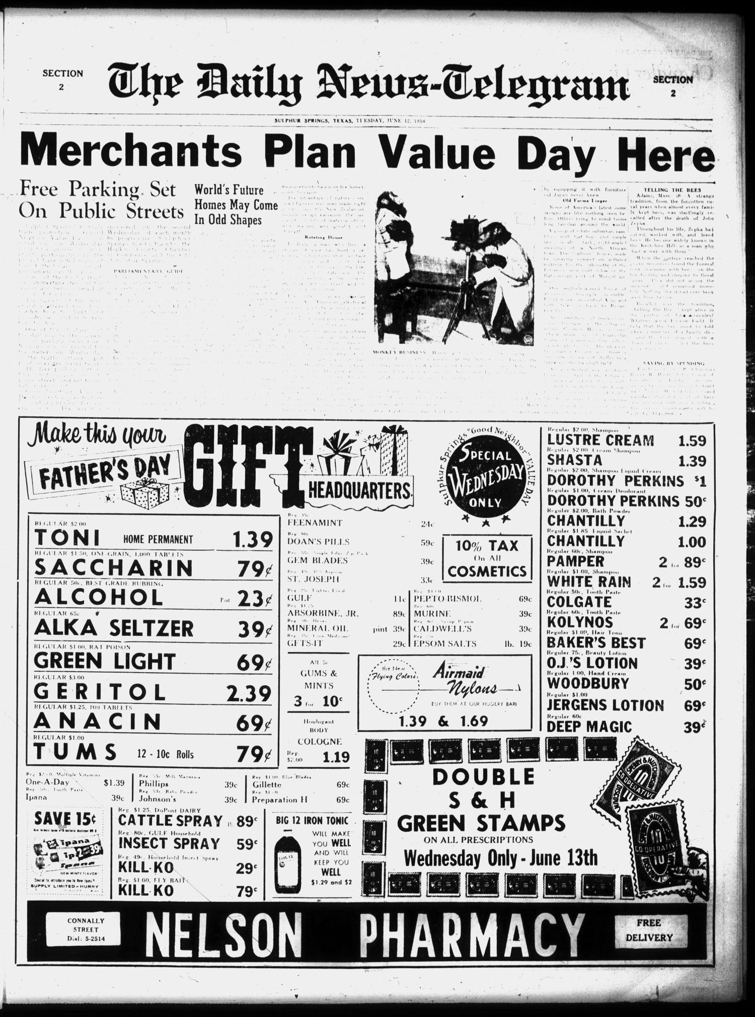 The Daily News-Telegram (Sulphur Springs, Tex.), Vol. 58, No. 140, Ed. 1 Tuesday, June 12, 1956
                                                
                                                    [Sequence #]: 7 of 16
                                                