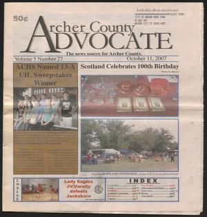 Primary view of object titled 'Archer County Advocate (Holliday, Tex.), Vol. 5, No. 27, Ed. 1 Thursday, October 11, 2007'.