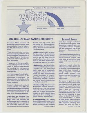 Primary view of object titled 'Texas Women, Fall 1986'.