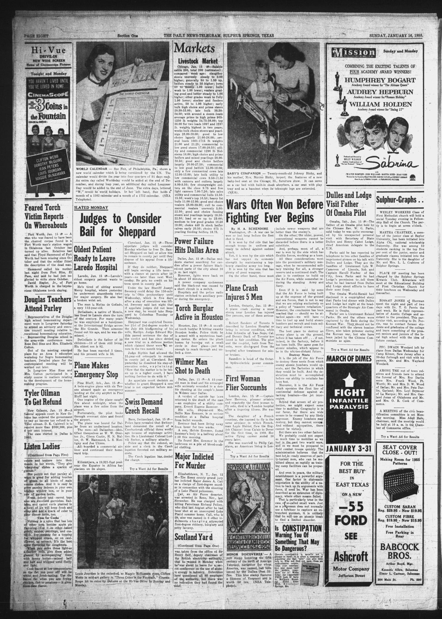 The Daily News-Telegram (Sulphur Springs, Tex.), Vol. 57, No. 12, Ed. 1 Sunday, January 16, 1955
                                                
                                                    [Sequence #]: 8 of 24
                                                