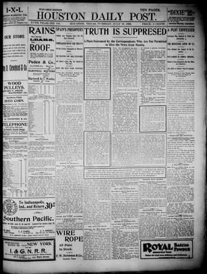 Primary view of object titled 'The Houston Daily Post (Houston, Tex.), Vol. XVTH YEAR, No. 105, Ed. 1, Tuesday, July 18, 1899'.