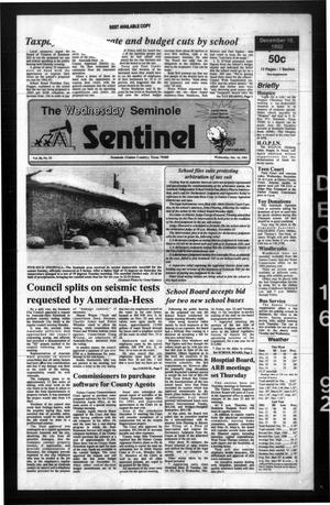 Primary view of object titled 'The Seminole Sentinel (Seminole, Tex.), Vol. 86, No. 15, Ed. 1 Wednesday, December 16, 1992'.