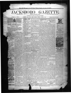 Primary view of object titled 'Jacksboro Gazette. (Jacksboro, Tex.), Vol. 8, No. 17, Ed. 1 Thursday, October 27, 1887'.