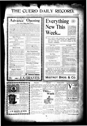 Primary view of object titled 'The Cuero Daily Record. (Cuero, Tex.), Vol. 12, No. 63, Ed. 1 Sunday, March 25, 1900'.