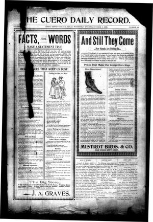 Primary view of object titled 'The Cuero Daily Record. (Cuero, Tex.), Vol. 9, No. 66, Ed. 1 Wednesday, October 5, 1898'.