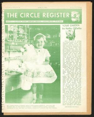 Primary view of object titled 'The Circle Register (Follett, Tex.), Vol. 1, No. 52, Ed. 1 Tuesday, April 9, 1963'.