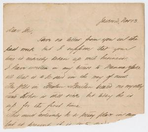 Primary view of object titled '[Letter from Daniel Webster Kempner to Isaac Herbert Kempner, November 13, 1898]'.