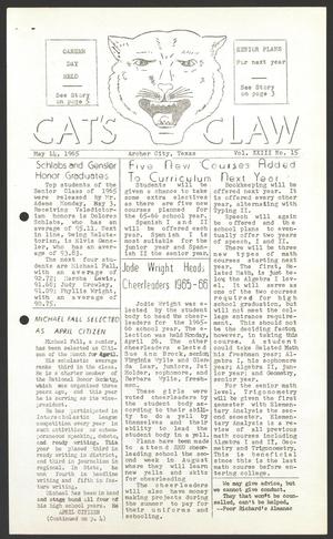 Primary view of object titled 'Cat's Claw (Archer City, Tex.), Vol. 23, No. 15, Ed. 1 Friday, May 14, 1965'.