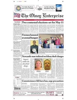 Primary view of object titled 'The Olney Enterprise (Olney, Tex.), Vol. 105, No. 1, Ed. 1 Thursday, March 7, 2013'.
