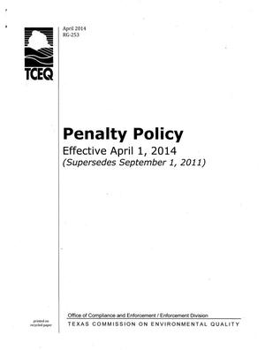 Primary view of object titled 'Penalty Policy: Effective April 1, 2014'.