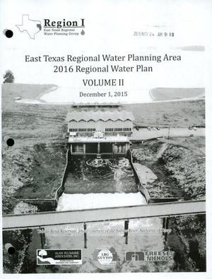 Primary view of object titled 'Regional Water Plan: Region I (East Texas), Volume 2. Appendixes'.