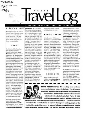 Primary view of object titled 'Texas Travel Log, March 1999'.