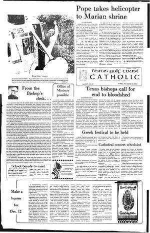 Primary view of object titled 'Texas Gulf Coast Catholic (Corpus Christi, Tex.), Vol. 14, No. 25, Ed. 1 Friday, November 10, 1978'.