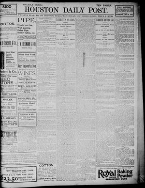 Primary view of object titled 'The Houston Daily Post (Houston, Tex.), Vol. TWELFTH YEAR, No. 179, Ed. 1, Wednesday, September 30, 1896'.