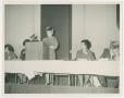 Photograph: [Lady Giving Speech at Texas State Genealogical Society]