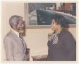 Photograph: [Barbara Jordan and an Unidentified Man at Governor for a Day Ceremon…