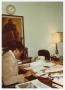 Photograph: [Barbara Jordan Sitting at Her Desk]