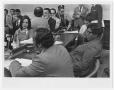 Photograph: [Barbara Jordan and Charles B. Rangel Meet With a Reporter]