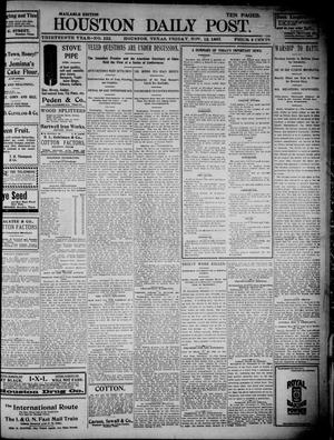 Primary view of object titled 'The Houston Daily Post (Houston, Tex.), Vol. THIRTEENTH YEAR, No. 222, Ed. 1, Friday, November 12, 1897'.