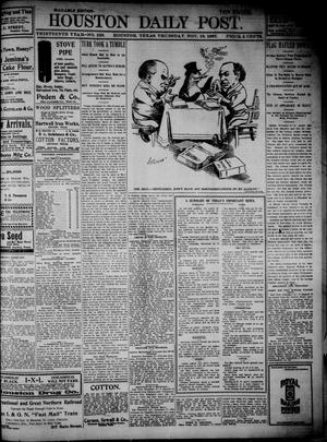 Primary view of object titled 'The Houston Daily Post (Houston, Tex.), Vol. THIRTEENTH YEAR, No. 228, Ed. 1, Thursday, November 18, 1897'.