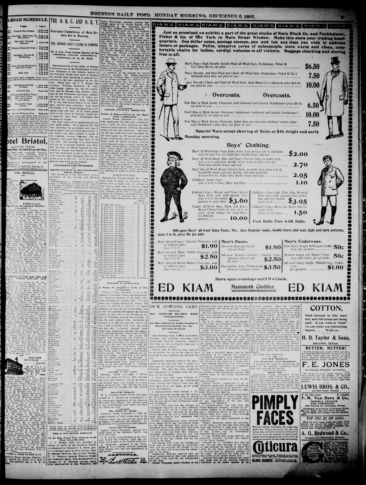 The Houston Daily Post (Houston, Tex.), Vol. THIRTEENTH YEAR, No. 246, Ed. 1, Monday, December 6, 1897
                                                
                                                    [Sequence #]: 3 of 8
                                                