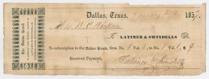 [Subscription from The Dallas Herald to David C. Dickson - January 30, 1857]