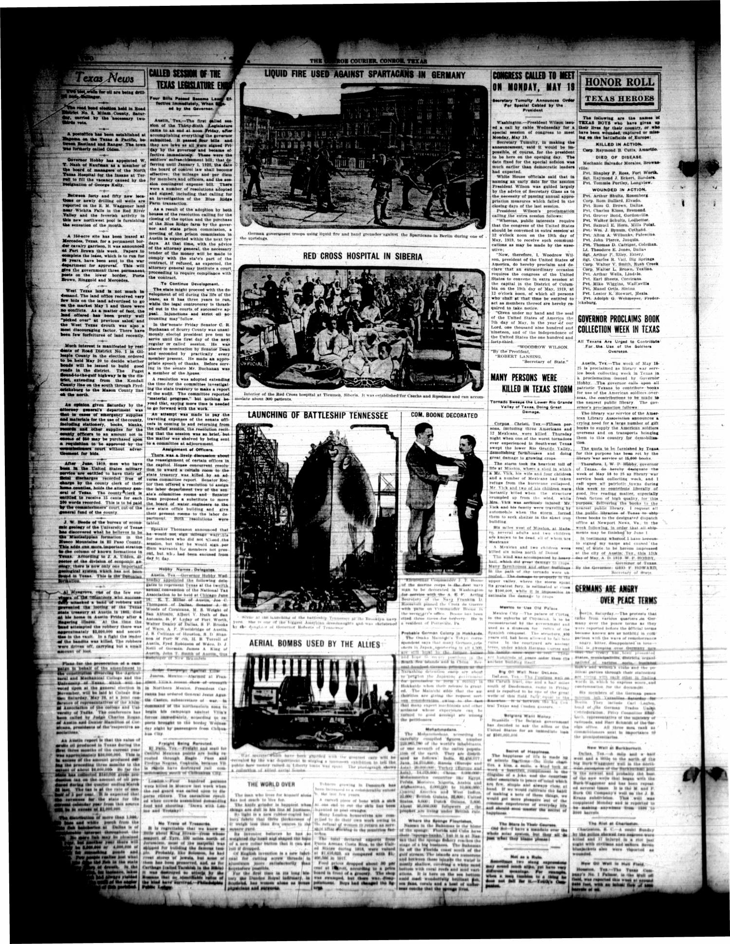 Conroe Courier (Conroe, Tex.), Vol. 27, No. 21, Ed. 1 Friday, May 16, 1919
                                                
                                                    [Sequence #]: 2 of 8
                                                