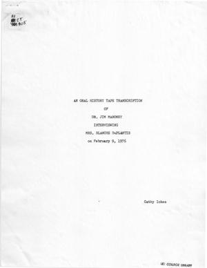 Primary view of object titled 'Oral History Interview with Blanche Duplantis February 9, 1976'.
