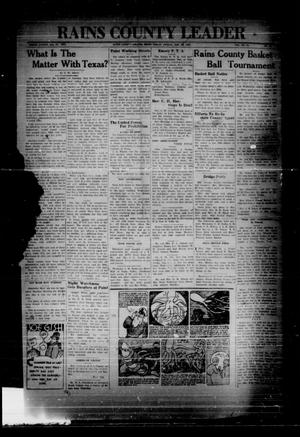 Primary view of Rains County Leader (Emory, Tex.), Vol. 42, Ed. 1 Friday, January 27, 1933