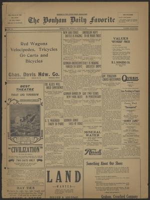 Primary view of object titled 'The Bonham Daily Favorite (Bonham, Tex.), Vol. 20, No. 17, Ed. 1 Monday, August 20, 1917'.