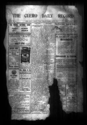 Primary view of object titled 'The Cuero Daily Record (Cuero, Tex.), Vol. 29, No. 147, Ed. 1 Tuesday, June 22, 1909'.