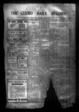 Primary view of object titled 'The Cuero Daily Record (Cuero, Tex.), Vol. 29, No. 130, Ed. 1 Wednesday, June 2, 1909'.