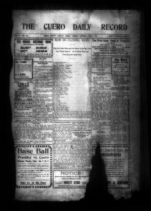 Primary view of object titled 'The Cuero Daily Record (Cuero, Tex.), Vol. 29, No. 135, Ed. 1 Tuesday, June 8, 1909'.