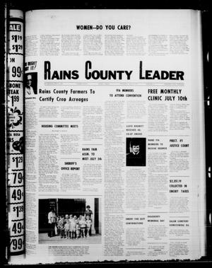 Primary view of object titled 'Rains County Leader (Emory, Tex.), Vol. 91, No. 5, Ed. 1 Thursday, July 6, 1978'.