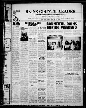 Primary view of object titled 'Rains County Leader (Emory, Tex.), Vol. 86, No. 46, Ed. 1 Thursday, April 25, 1974'.